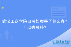 武漢工商學(xué)院自考檔案丟了怎么辦？可以去哪補(bǔ)？