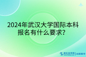 2024年武漢大學(xué)國(guó)際本科報(bào)名有什么要求？
