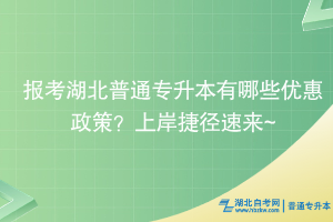 報考湖北普通專升本有哪些優(yōu)惠政策？上岸捷徑速來~