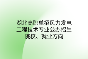 湖北高職單招風(fēng)力發(fā)電工程技術(shù)專業(yè)公辦招生院校、就業(yè)方向