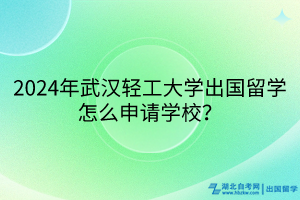 2024年武漢輕工大學出國留學怎么申請學校？