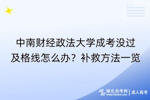 中南財(cái)經(jīng)政法大學(xué)成考沒過及格線怎么辦？補(bǔ)救方法一覽