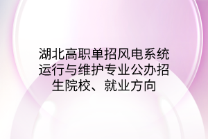 湖北高職單招風(fēng)電系統(tǒng)運(yùn)行與維護(hù)專業(yè)公辦招生院校、就業(yè)方向