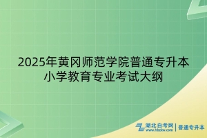 2025年黃岡師范學院普通專升本小學教育專業(yè)考試大綱