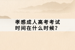 孝感成人高考考試時(shí)間在什么時(shí)候？