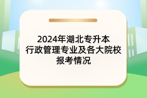 2024年湖北專升本行政管理專業(yè)及各大院校報考情況