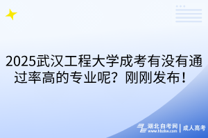 2025武漢工程大學(xué)成考有沒有通過率高的專業(yè)呢？剛剛發(fā)布！