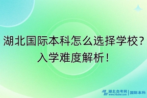 湖北國際本科怎么選擇學校？入學難度解析！