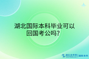 湖北國際本科畢業(yè)可以回國考公嗎？