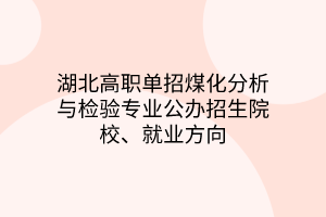 湖北高職單招煤化分析與檢驗(yàn)專(zhuān)業(yè)公辦招生院校、就業(yè)方向