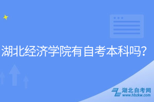 湖北經(jīng)濟(jì)學(xué)院有自考本科嗎？