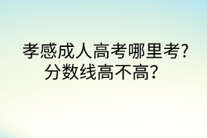 孝感成人高考哪里考?分?jǐn)?shù)線高不高？