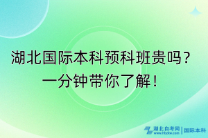 湖北國(guó)際本科預(yù)科班貴嗎？一分鐘帶你了解！