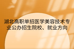 湖北高職單招醫(yī)學(xué)美容技術(shù)專業(yè)公辦招生院校、就業(yè)方向