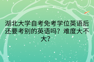 湖北大學(xué)自考免考學(xué)位英語后還要考別的英語嗎？難度大不大？
