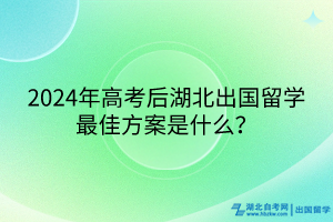 2024年高考后湖北出國留學最佳方案是什么？