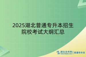 2025湖北普通專(zhuān)升本招生院校考試大綱匯總