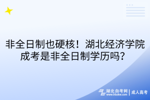 非全日制也硬核！湖北經(jīng)濟(jì)學(xué)院成考是非全日制學(xué)歷嗎？