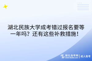 湖北民族大學(xué)成考錯過報名要等一年嗎？還有這些補救措施！