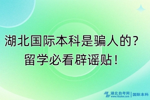 湖北國際本科是騙人的？留學必看辟謠貼！