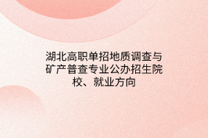 湖北高職單招地質(zhì)調(diào)查與礦產(chǎn)普查專業(yè)公辦招生院校、就業(yè)方向