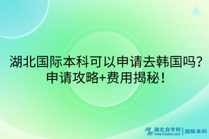 湖北國際本科可以申請去韓國嗎？申請攻略+費(fèi)用揭秘！