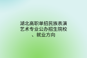 湖北高職單招民族表演藝術(shù)專(zhuān)業(yè)公辦招生院校、就業(yè)方向