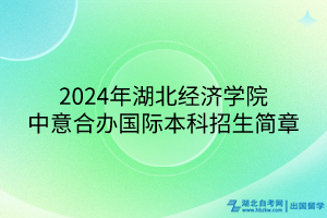 2024年湖北經濟學院中意合辦國際本科招生簡章