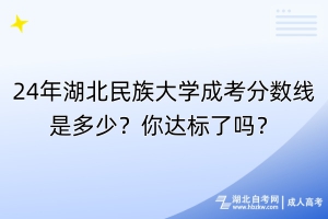 24年湖北民族大學(xué)成考分數(shù)線是多少？你達標了嗎？