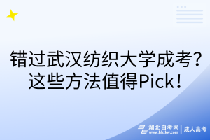 錯過武漢紡織大學成考？這些方法值得Pick！