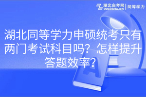 湖北同等學(xué)力申碩統(tǒng)考只有兩門考試科目嗎？怎樣提升答題效率？