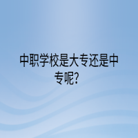 中職學(xué)校是大專還是中專呢？