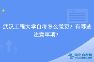 武漢工程大學(xué)自考?怎么繳費？有哪些注意事項？