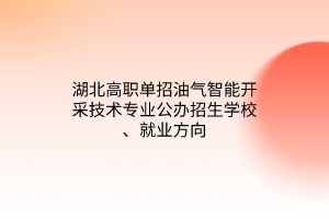 湖北高職單招油氣智能開采技術(shù)專業(yè)公辦招生學(xué)校、就業(yè)方向