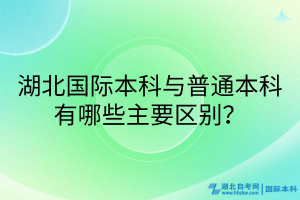 湖北國際本科與普通本科有哪些主要區(qū)別？