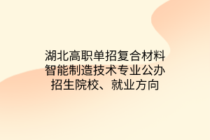 湖北高職單招復(fù)合材料智能制造技術(shù)專(zhuān)業(yè)公辦招生院校、就業(yè)方向