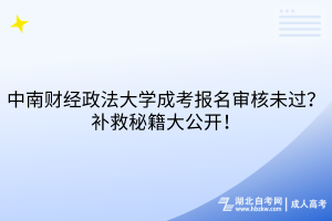 中南財(cái)經(jīng)政法大學(xué)成考報(bào)名審核未過？補(bǔ)救秘籍大公開！