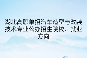 湖北高職單招汽車造型與改裝技術(shù)專業(yè)公辦招生院校、就業(yè)方向