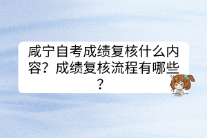 咸寧自考成績復核什么內(nèi)容？成績復核流程有哪些？