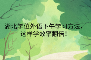 湖北學位外語下午學習方法，這樣學效率翻倍！