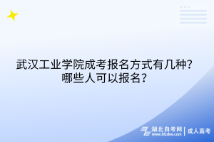 武漢工業(yè)學院成考報名方式有幾種？哪些人可以報名？