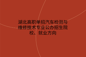 湖北高職單招汽車檢測(cè)與維修技術(shù)專業(yè)公辦招生院校、就業(yè)方向