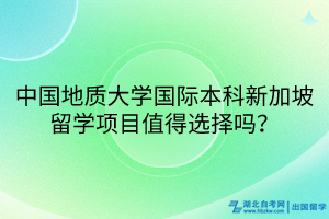 中國地質(zhì)大學(xué)國際本科新加坡留學(xué)項目值得選擇嗎？