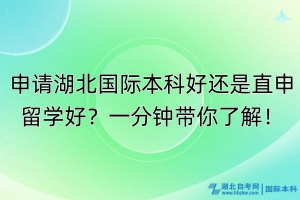 申請湖北國際本科好還是直申留學好？一分鐘帶你了解！