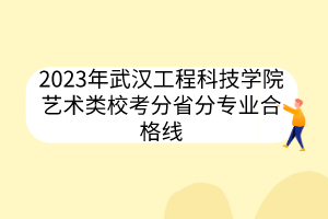 2023年武漢工程科技學(xué)院藝術(shù)類?？挤质》謱I(yè)合格線
