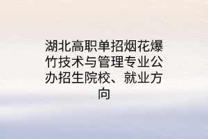 湖北高職單招煙花爆竹技術(shù)與管理專業(yè)公辦招生院校、就業(yè)方向