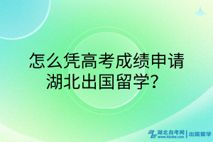 怎么憑高考成績申請湖北出國留學(xué)？