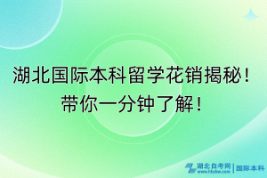 湖北國(guó)際本科留學(xué)花銷(xiāo)揭秘！帶你一分鐘了解！