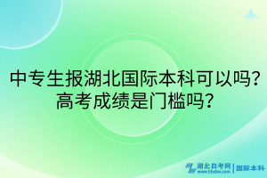 中專生報湖北國際本科可以嗎？高考成績是門檻嗎？
