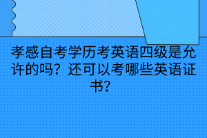 孝感自考學(xué)歷考英語(yǔ)四級(jí)是允許的嗎？還可以考哪些英語(yǔ)證書？